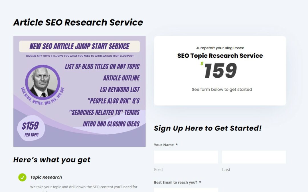 SEO Article Research Service